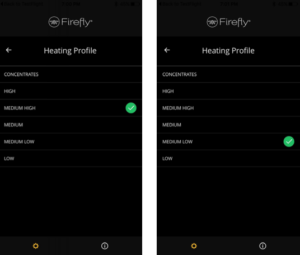 Firefly 2 Vaporizer Heating Settings