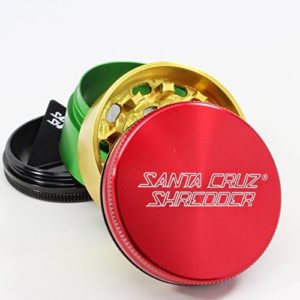 santa cruz shredder 4 piece grinder rasta color